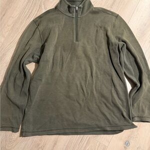 Eddie Bauer Men's Zip-Up Sweater in Olive